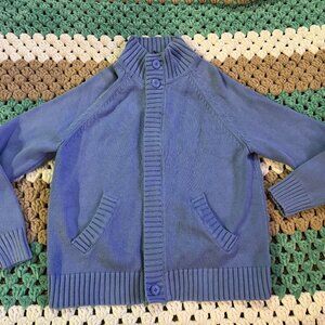 Light Blue Knit Cardigan Jacket Thick Warm Womans sz Medium